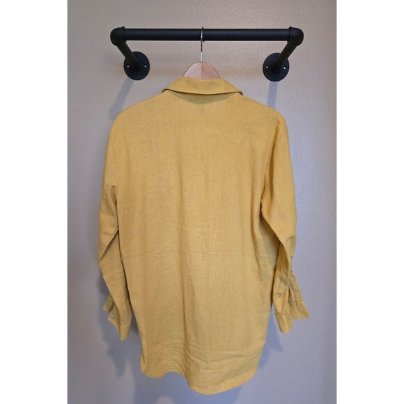 Tahari mustard yellow linen shirt women's size xs - Picture 5 of 7